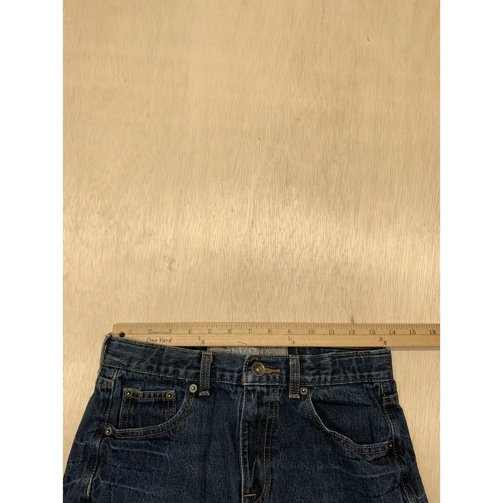 Arizona Boys Size 14 Regular (28x28) Slim Straight Leg Denim Jeans Blue Denim